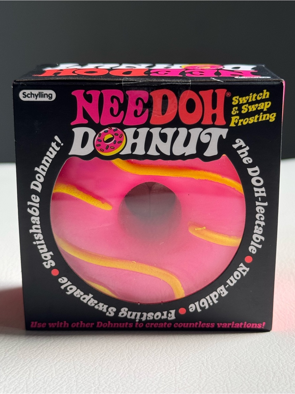 NeeDoh Dohnut RARE Authentic Squishy Fidget Doughnut Toy New Pink SHIPS TODAY